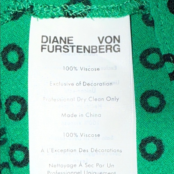 Diane Von Furstenberg Kelly Green Polka Dot Midi Dress SZ 10 - Picture 9 of 9
